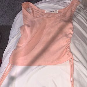 tank top - coral color and XS has ties on the side